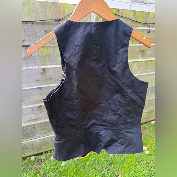 White House Black Market Women’s Tuxedo Vest Y2K Layering Festival - Picture 2 of 4